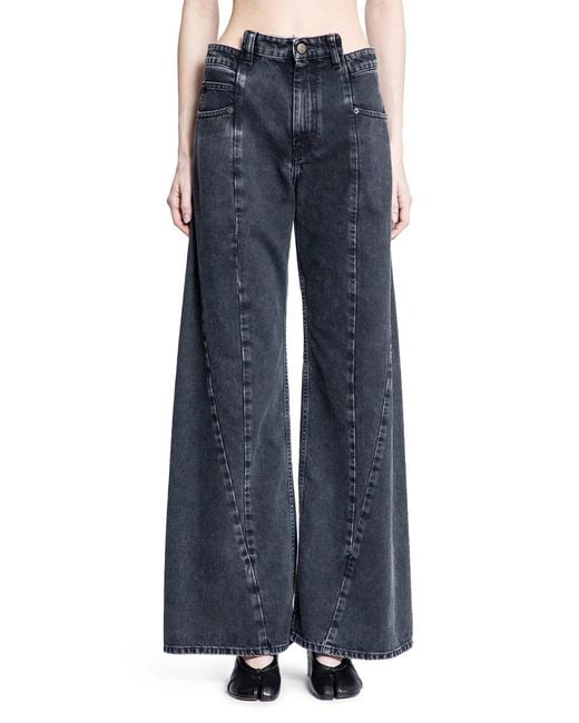 Maison Margiela Blue Spliced Cut-Out 5 Pocket Jeans
