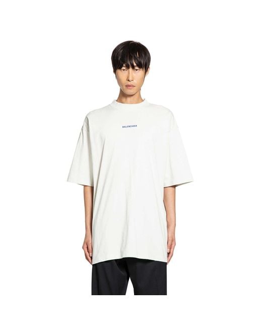 Balenciaga White Back Medium Fit T-Shirt for men