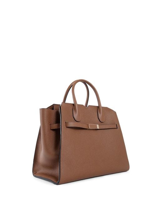 Valextra Brown Milano Medium Bag