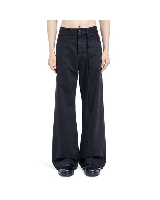 Ann Demeulemeester Blue Modest 5 Pockets Relaxed Flared Trousers for men