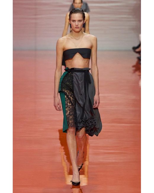 Prada Black Technical Taffeta Patchwork Skirt