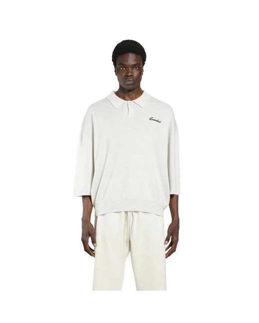 Fear Of God White Signature 3/4 Sleeve 90S Knit Polo for men