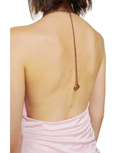 Versace Pink Viscose Jersey Draped Mini Dress
