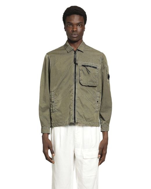 C P Company Green Panama-R Overshirt for men