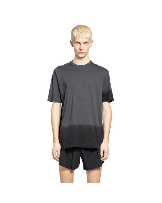 Y-3 Gray Dipped Regular Short Sleeve Tee for men