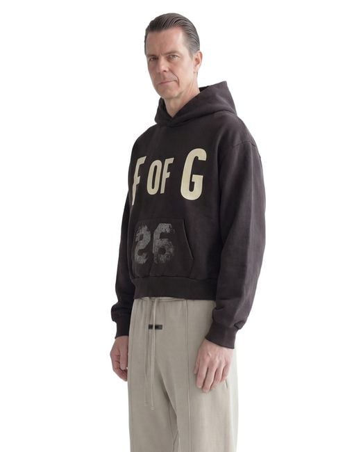 Fear Of God Black F Of G Classic Fit Raglan Hoodie for men