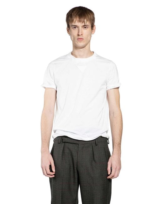 Prada White Shapeable Cotton T-Shirt for men