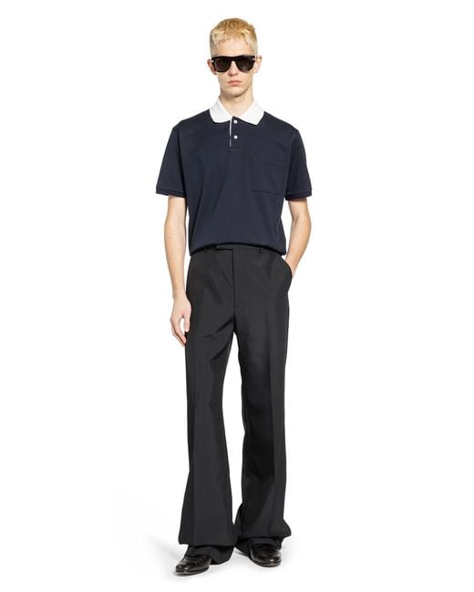 Gucci Blue Stretch Cotton Piqué Polo Shirt for men