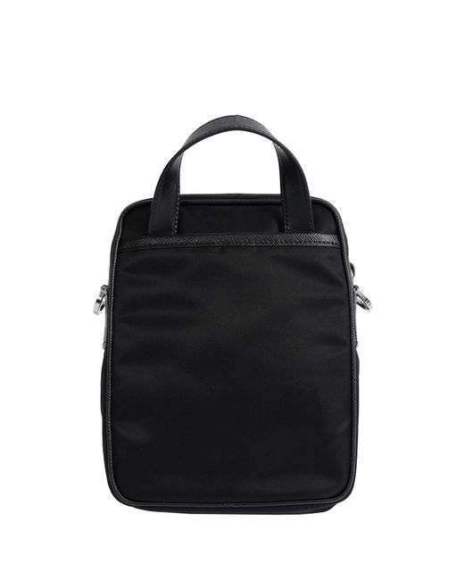 Prada Black Re-Nylon And Saffiano Leather Shoulder Bag for men