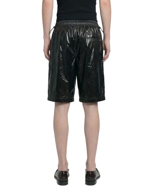 Laminar Black Shiny Nylon Shorts for men