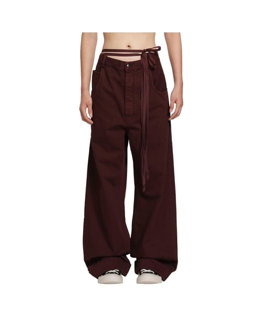 Ann Demeulemeester Red Michael 5 Pocket High Comfort Trousers for men