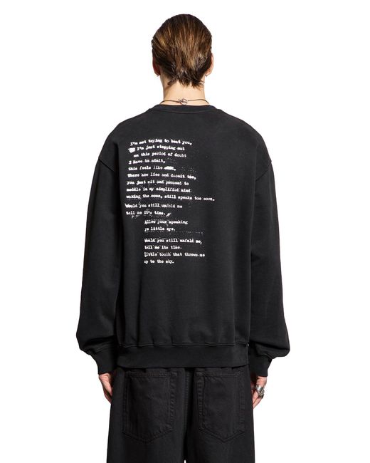 Ann Demeulemeester Black Print Brushed Sweatshirt for men