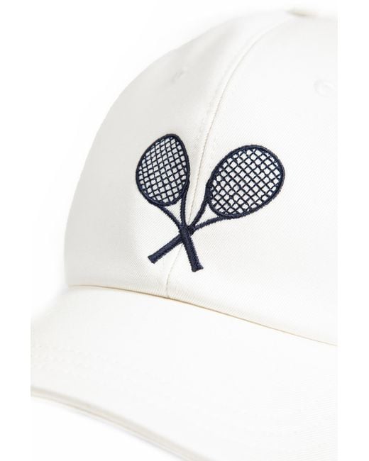 Thom Browne White Tennis Racquet Baseball Cap for men