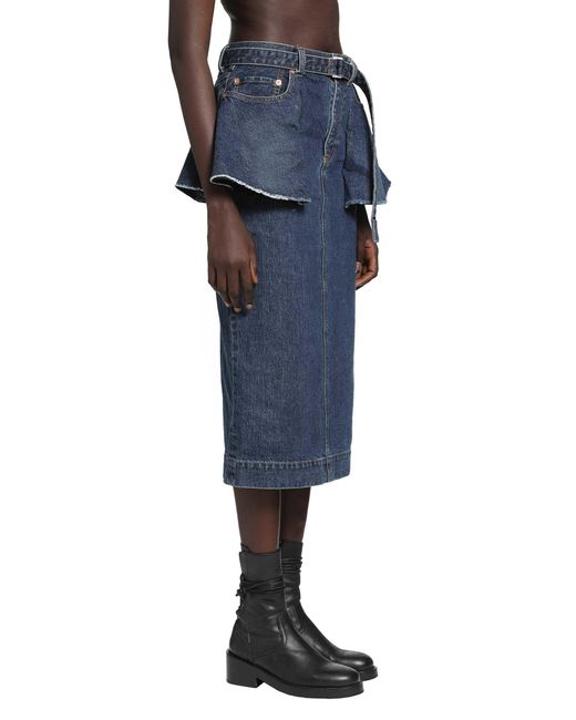 Sacai Blue Denim Skirt