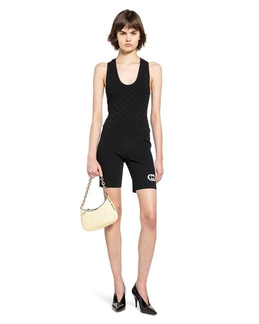 Gucci Black Interlocking G Viscose Shorts