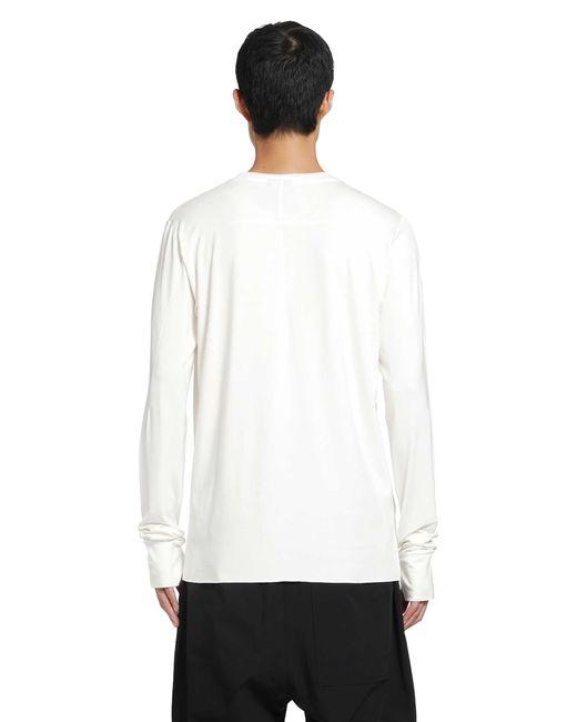 Thom Krom White Stretch Viscose Long Sleeve T-Shirt for men