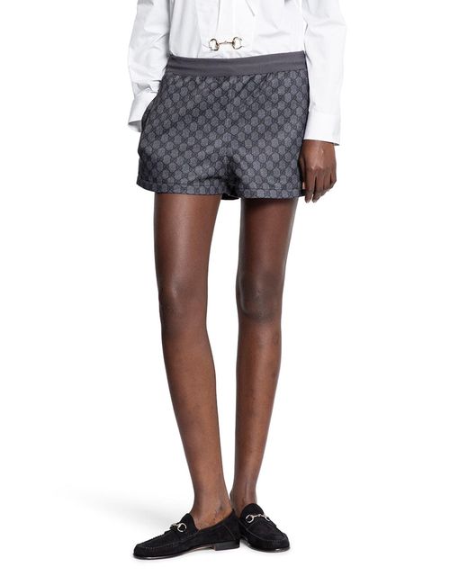 Gucci Blue Gg Technical Jersey Shorts