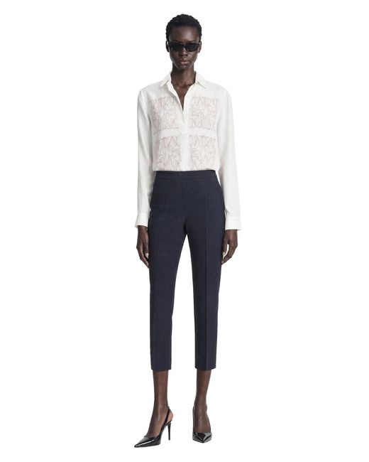 Max Mara White Marabesque Silk Twill Shirt