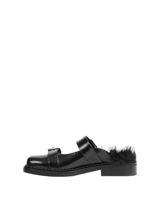 Simone Rocha Black Buckled Mary Jane Mules
