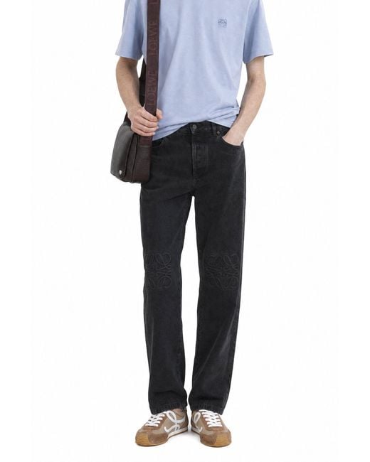 Loewe Black Anagram Baggy Jeans for men