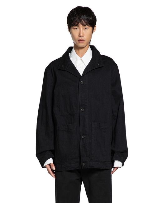 Studio Nicholson Black Giacca Di Jeans Crinckle for men