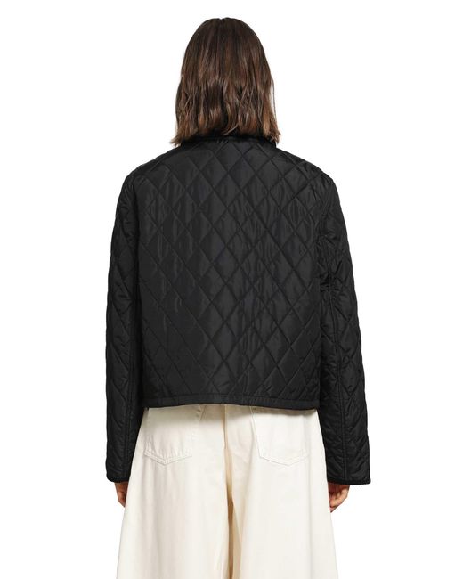 Burberry Black Cropped Quilted Nylon Jacket