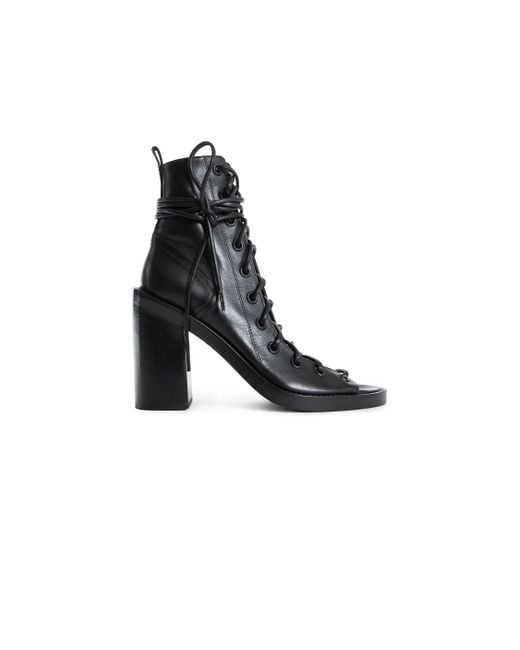 Ann Demeulemeester Black Bernardina Lace-Up Sandals