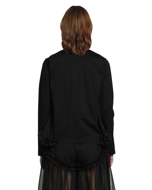 Noir Kei Ninomiya Black Tulle Long Sleeve T-Shirt