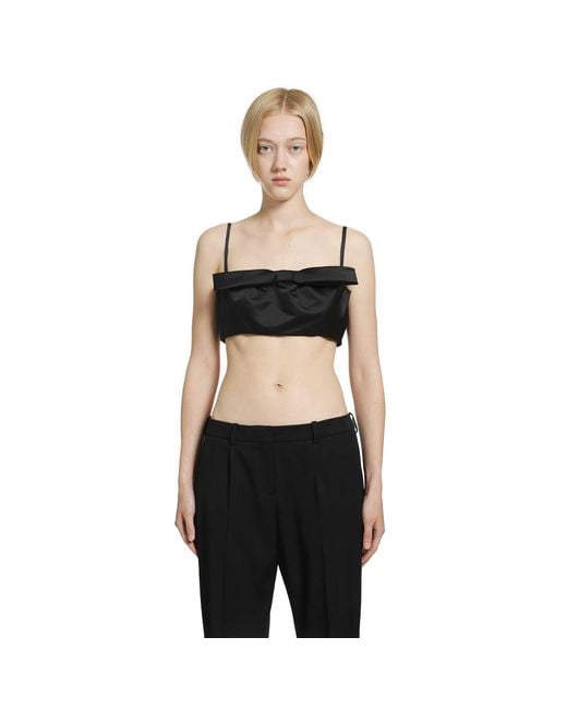 Givenchy Black Cropped Top With Bow
