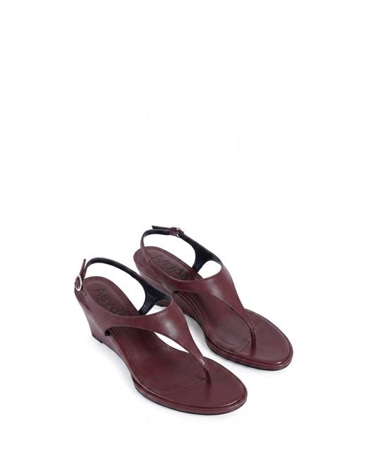 Aeyde Brown Roose Wedge Sandals