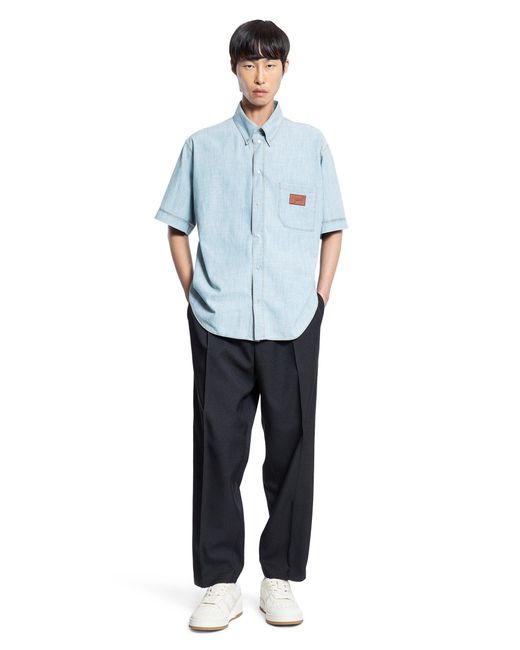 Fendi Blue Shirt In Chambray for men