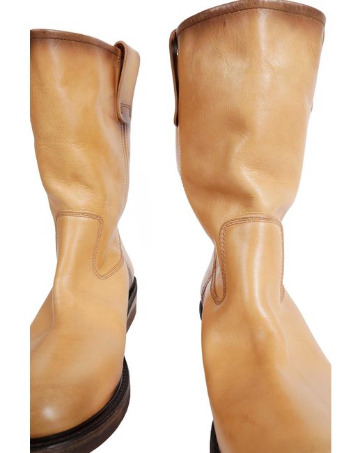 Miu Miu Natural Foule Leather Boots