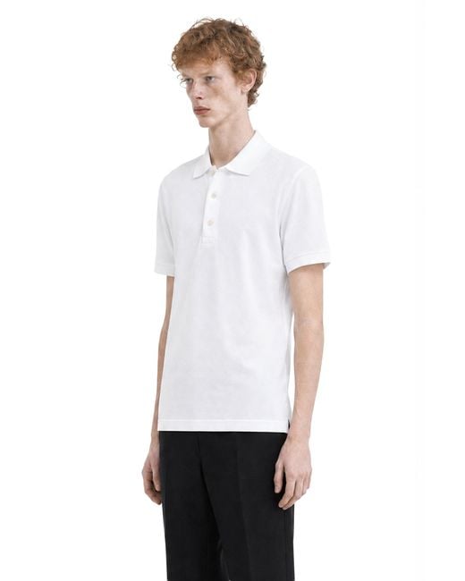 Tom Ford White Piqué Short Sleeve Polo Shirt for men