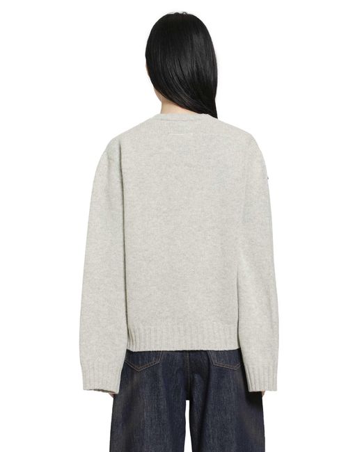 MM6 by Maison Margiela Gray Handwritten Knit Jumper