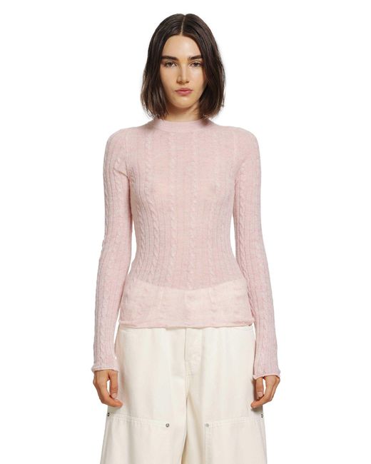 Haikure Pink Sey Semi-Sheer Knitwear