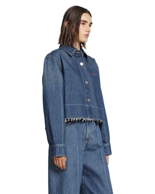 Givenchy Blue Cropped Denim Shirt