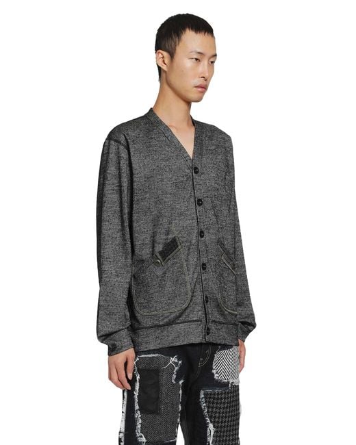 Junya Watanabe Gray Wool Nylon Cardigan for men