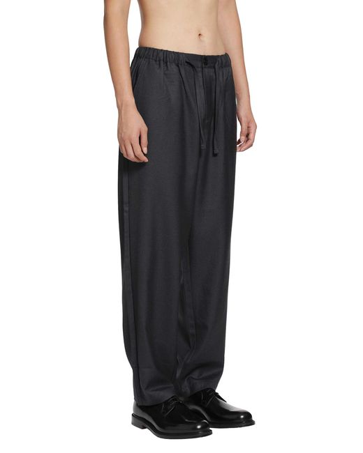 ROSE BURRITO Black Wool Pyjama Trousers for men