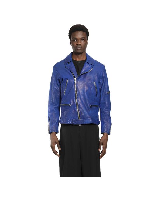 Yohji Yamamoto Blue Double Riders Jacket for men