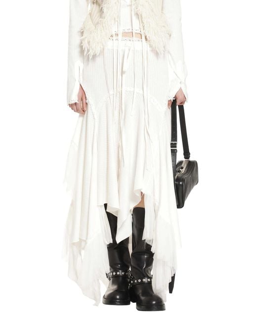 Ann Demeulemeester White Vega Midi Skirt