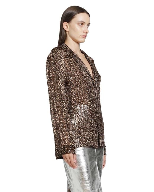 Saint Laurent Brown Pajama Blouse