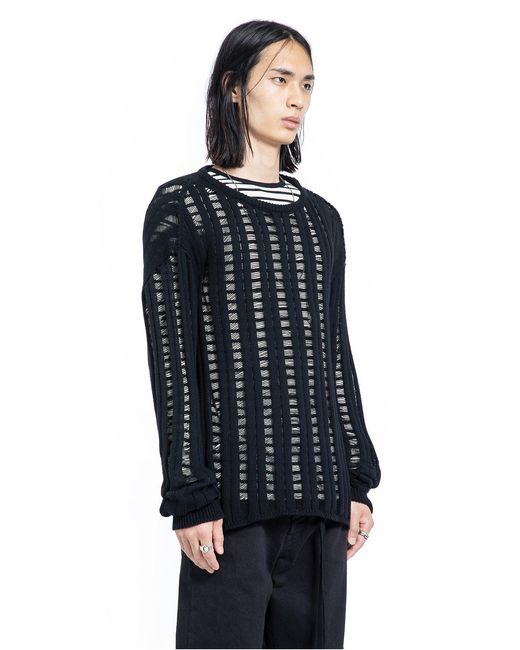 Ann Demeulemeester Blue Danial Ladder Stitch Sweater for men