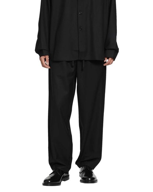 ROSE BURRITO Black Wool Pyjama Trousers for men
