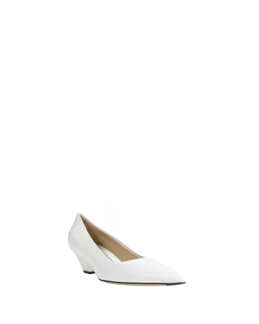 The Row White Liisa Wedge Heel Pumps