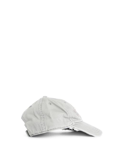 The Attico White Logo Embroidered Distressed Cap