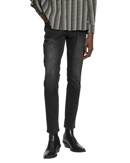 Emporio Armani Black 5 Pocket Straight-Leg Jeans for men