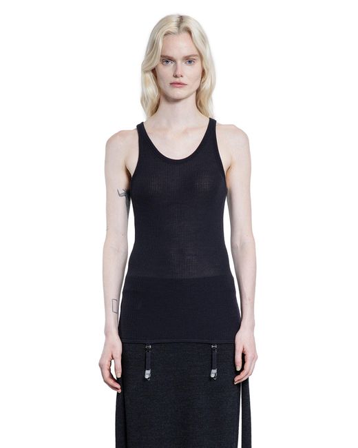 Lemaire Blue Sleeveless Tank Top With Suspenders