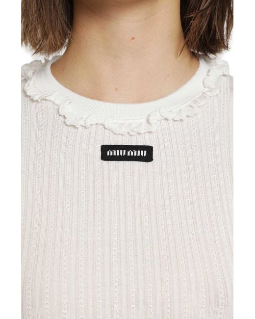 Miu Miu Green Silk Sweater