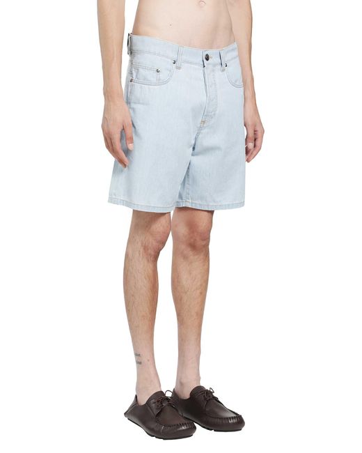 Versace Blue Chambray Denim Shorts for men