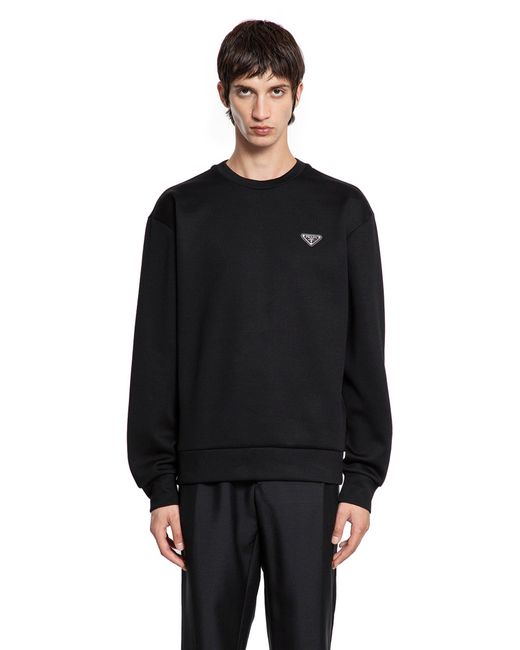Prada Black Technical Cotton Sweatshirt for men
